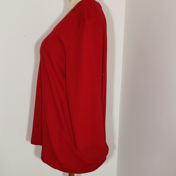 St John's Bay long sleeved red cotton Tee size PL - Picture 2 of 6